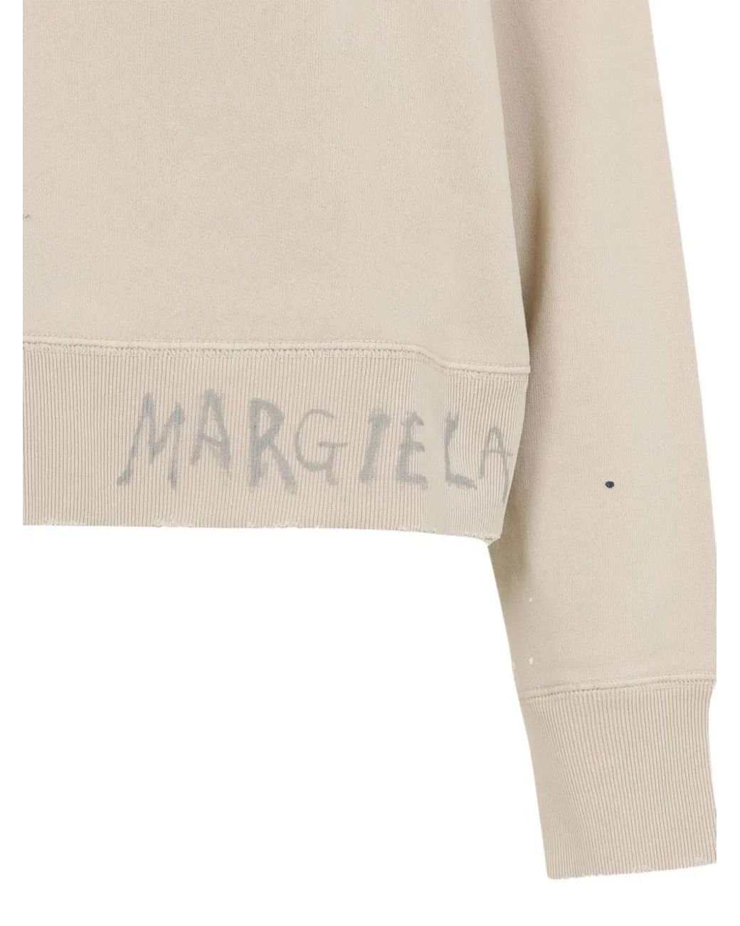 Maison Margiela Natural Logo-Print Sweatshirt