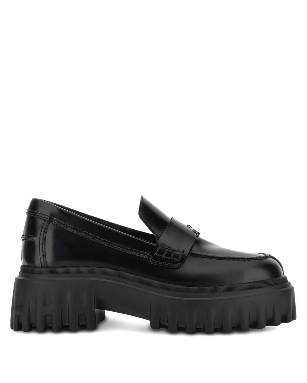 Hogan Black Leather Loafers