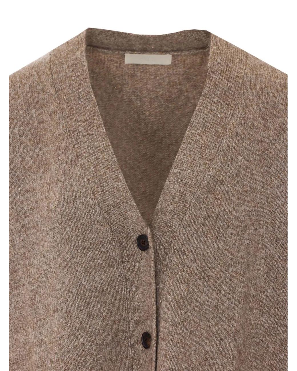 ELEH Brown Sequin-Embellished Cardigan