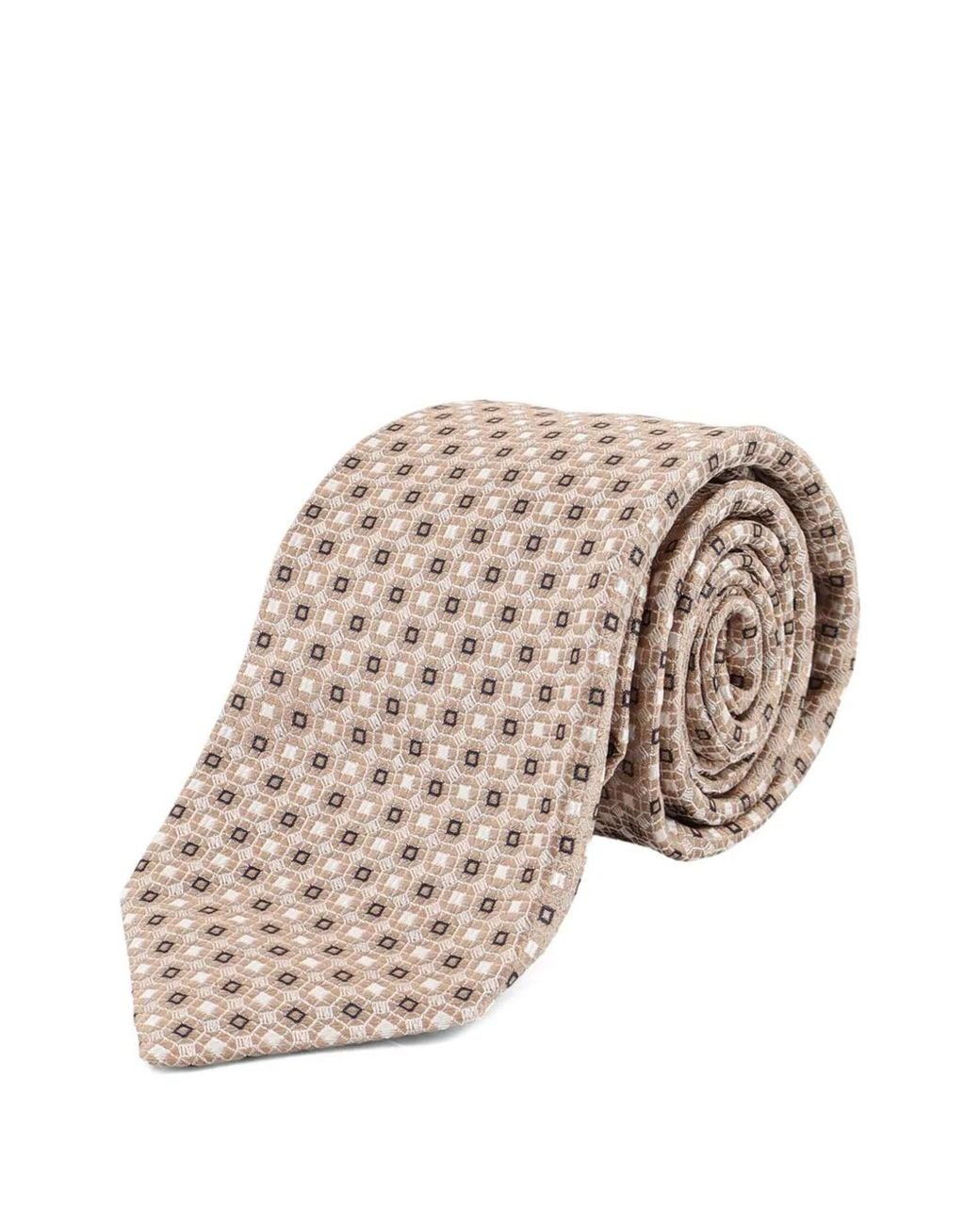 Kiton White Cravate À Motif Géométrique for men