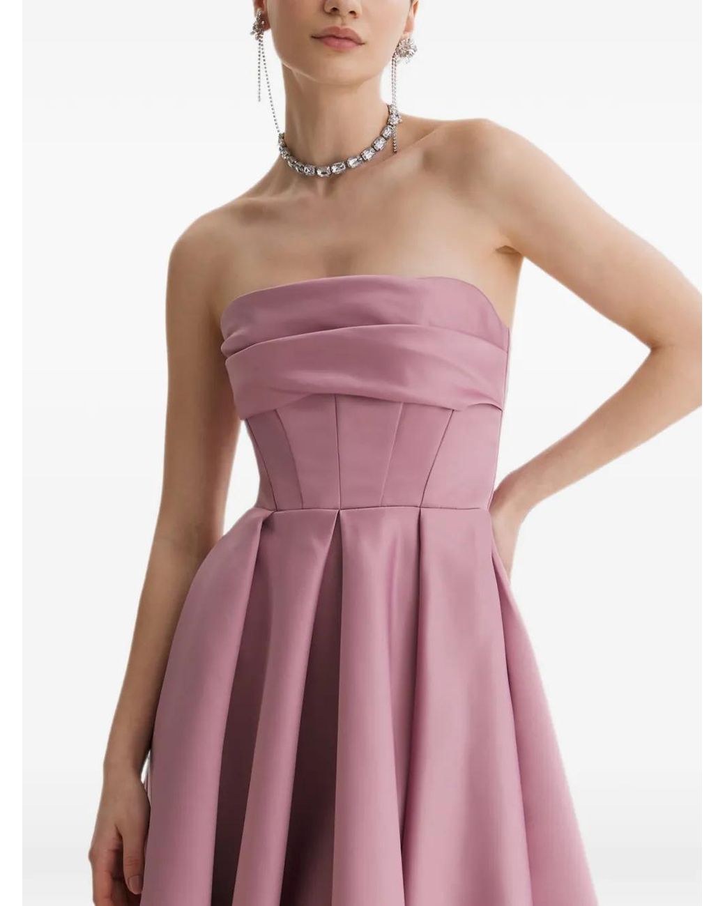Framboise Pink Napea Strapless Dress
