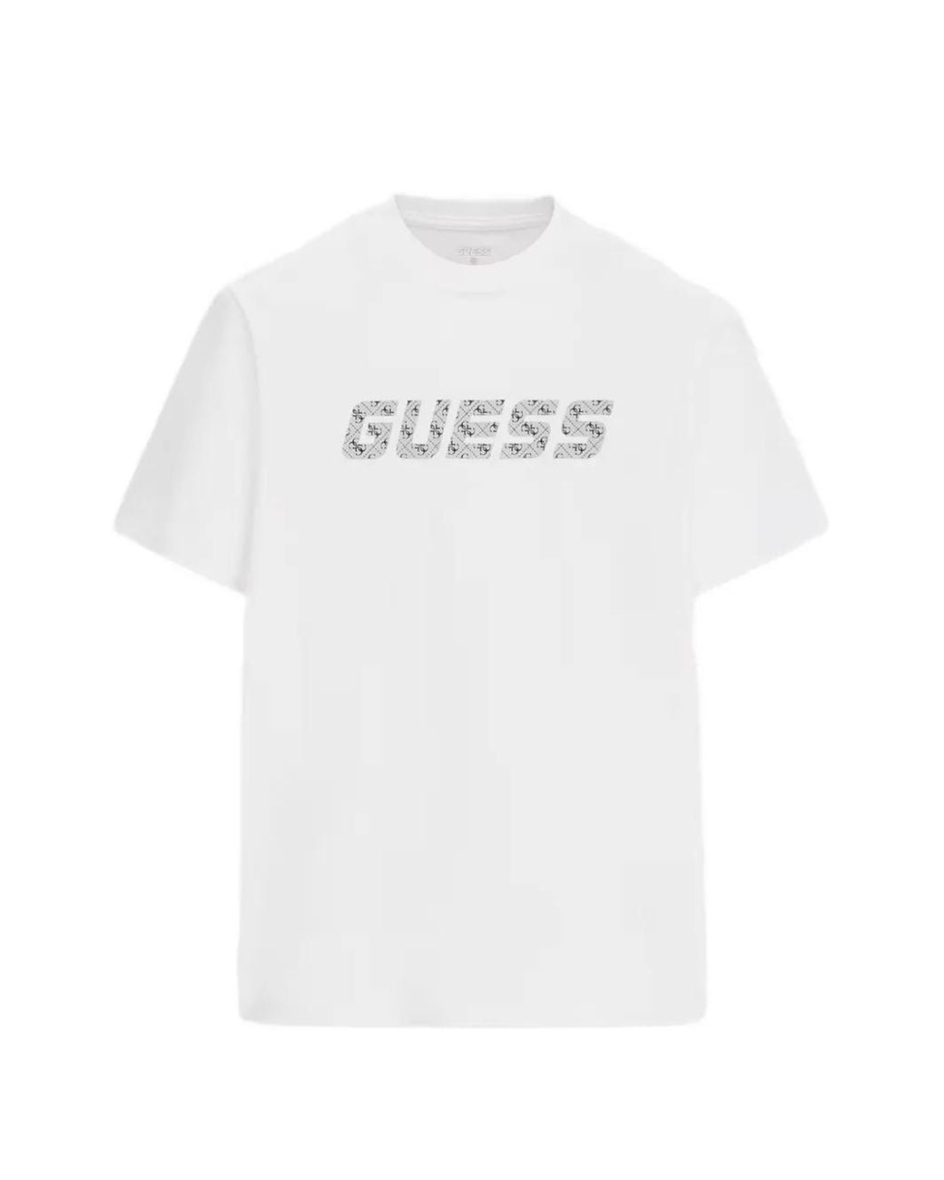 Guess White Printed Logo T-Shirt for men