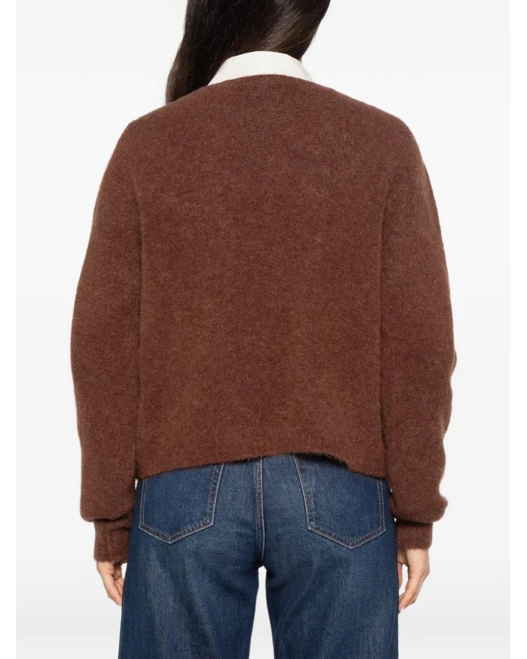 Marella Brown Brushed-Finish Sweater