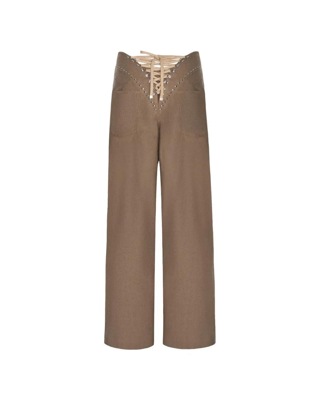 SEEN USERS Natural Lost Modesty Lace-Up Trousers