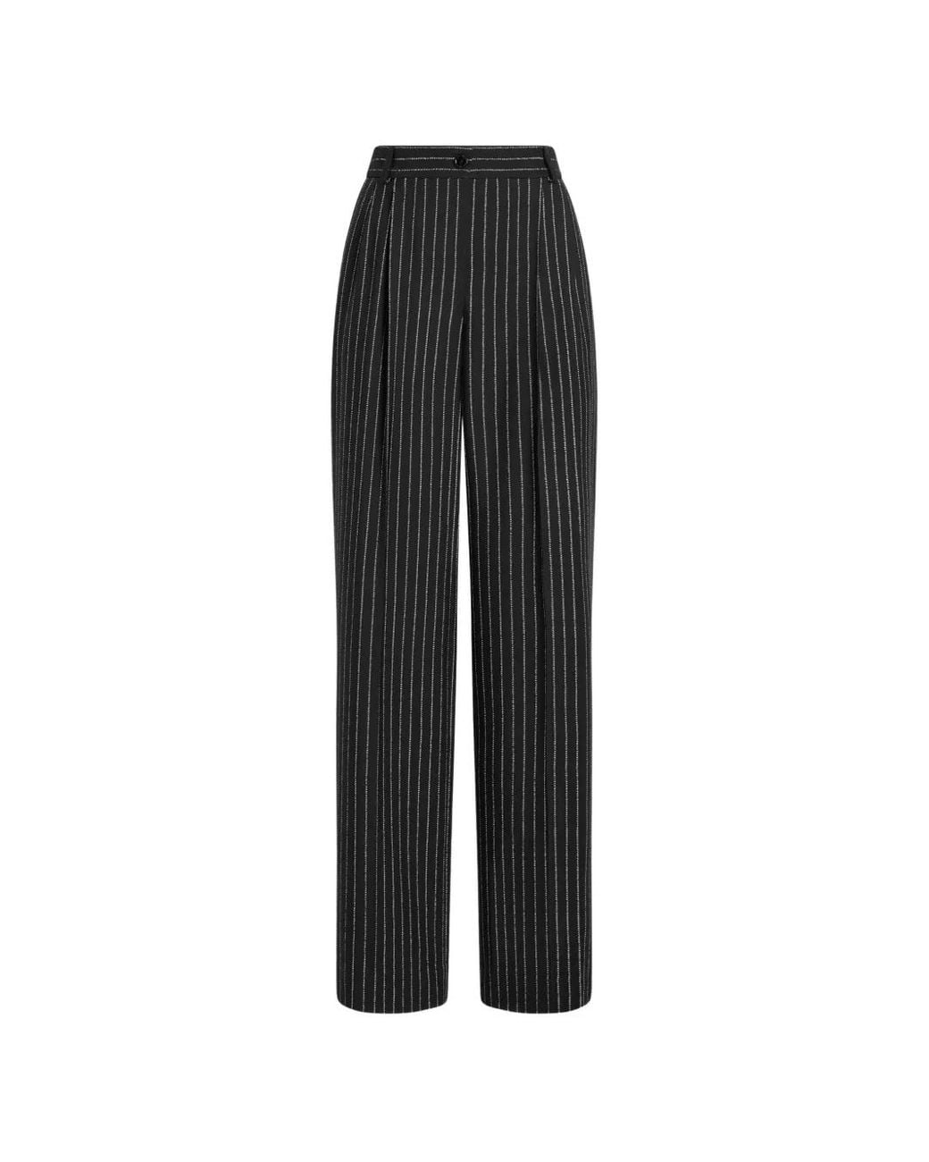 Dolce & Gabbana Black Pinstripe Wool Trousers