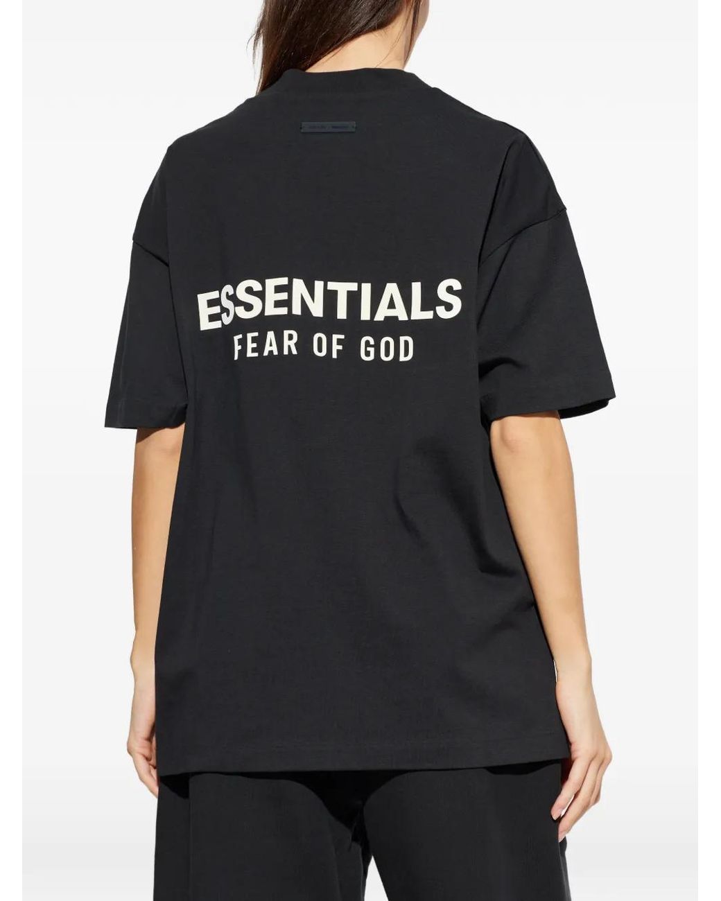 Fear Of God Black Logo-Print T-Shirt