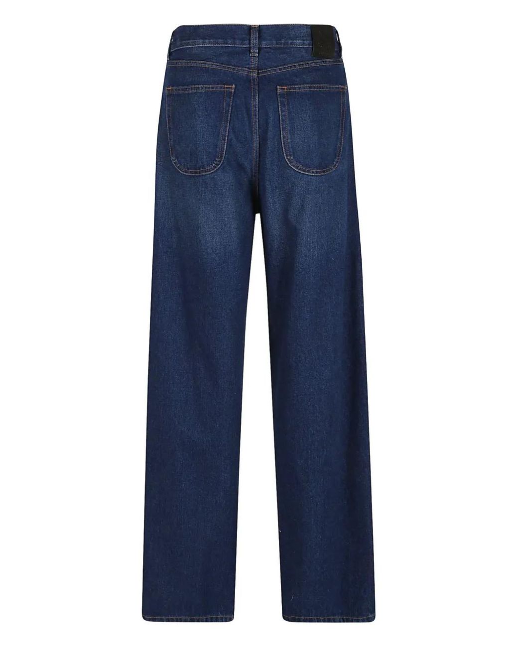 Off-White c/o Virgil Abloh Blue Five-Pocket Back-Patch Jeans for men