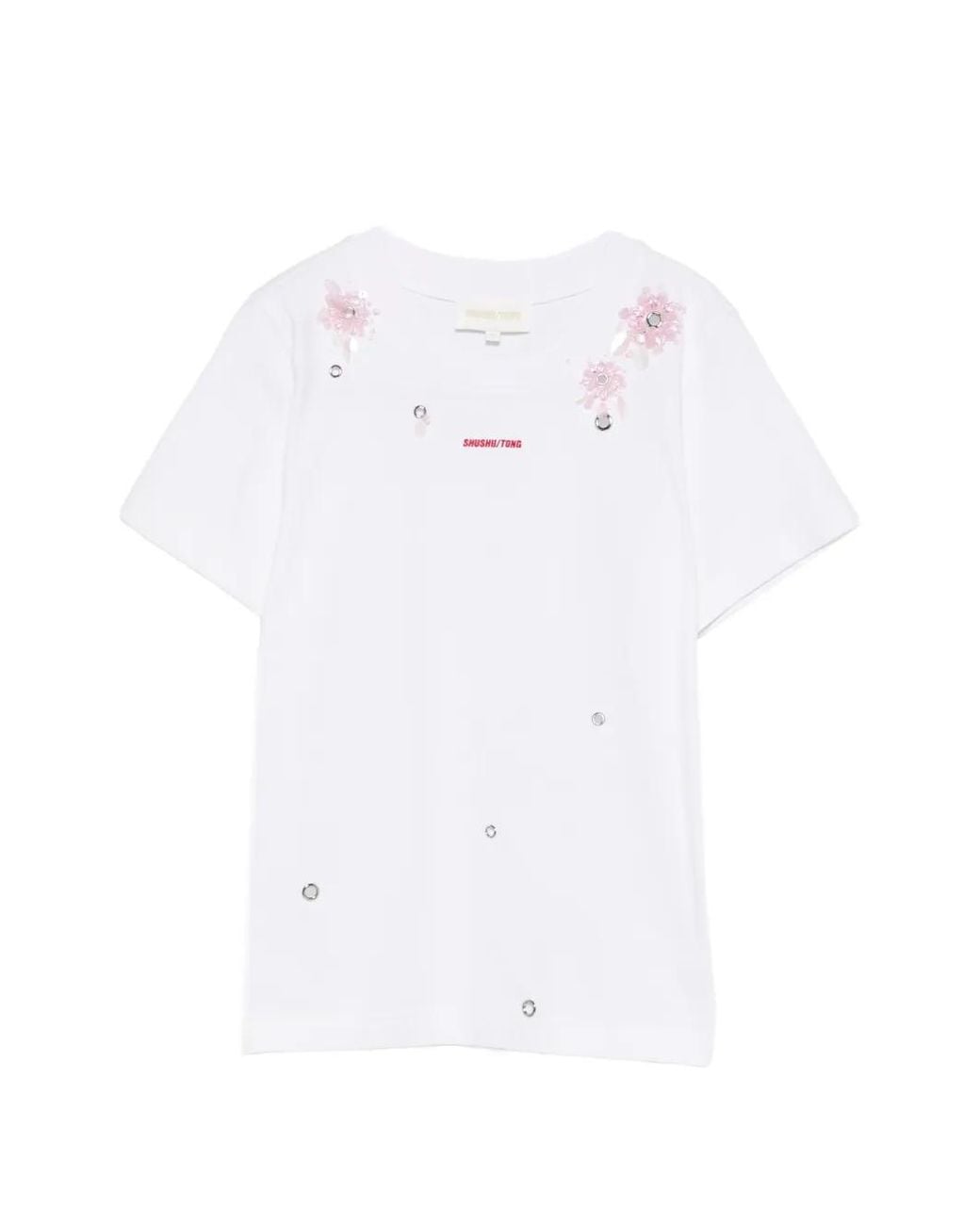 ShuShu/Tong White Floral Appliqué T-Shirt