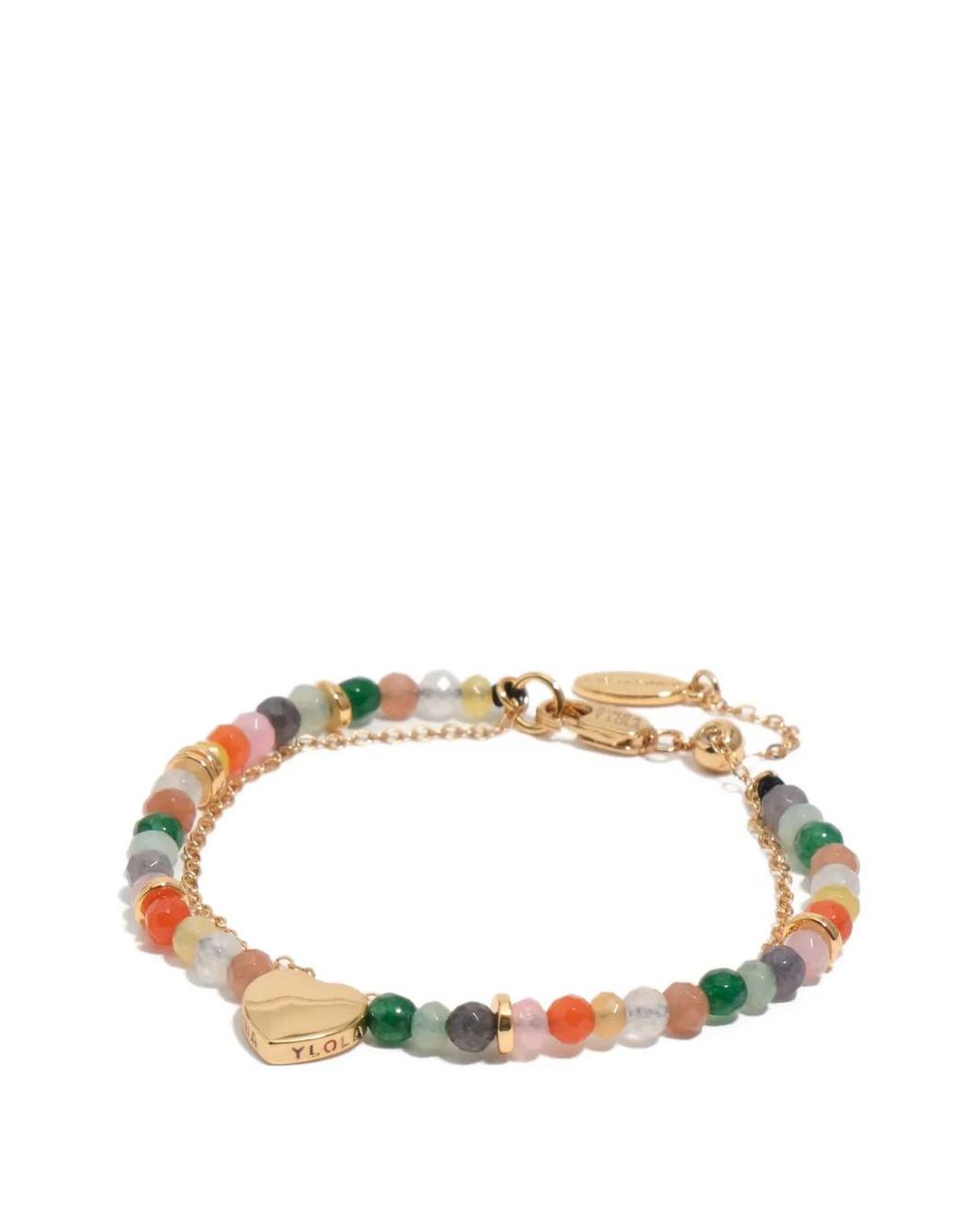 Bimba Y Lola Metallic Stones And Heart Double Bracelet