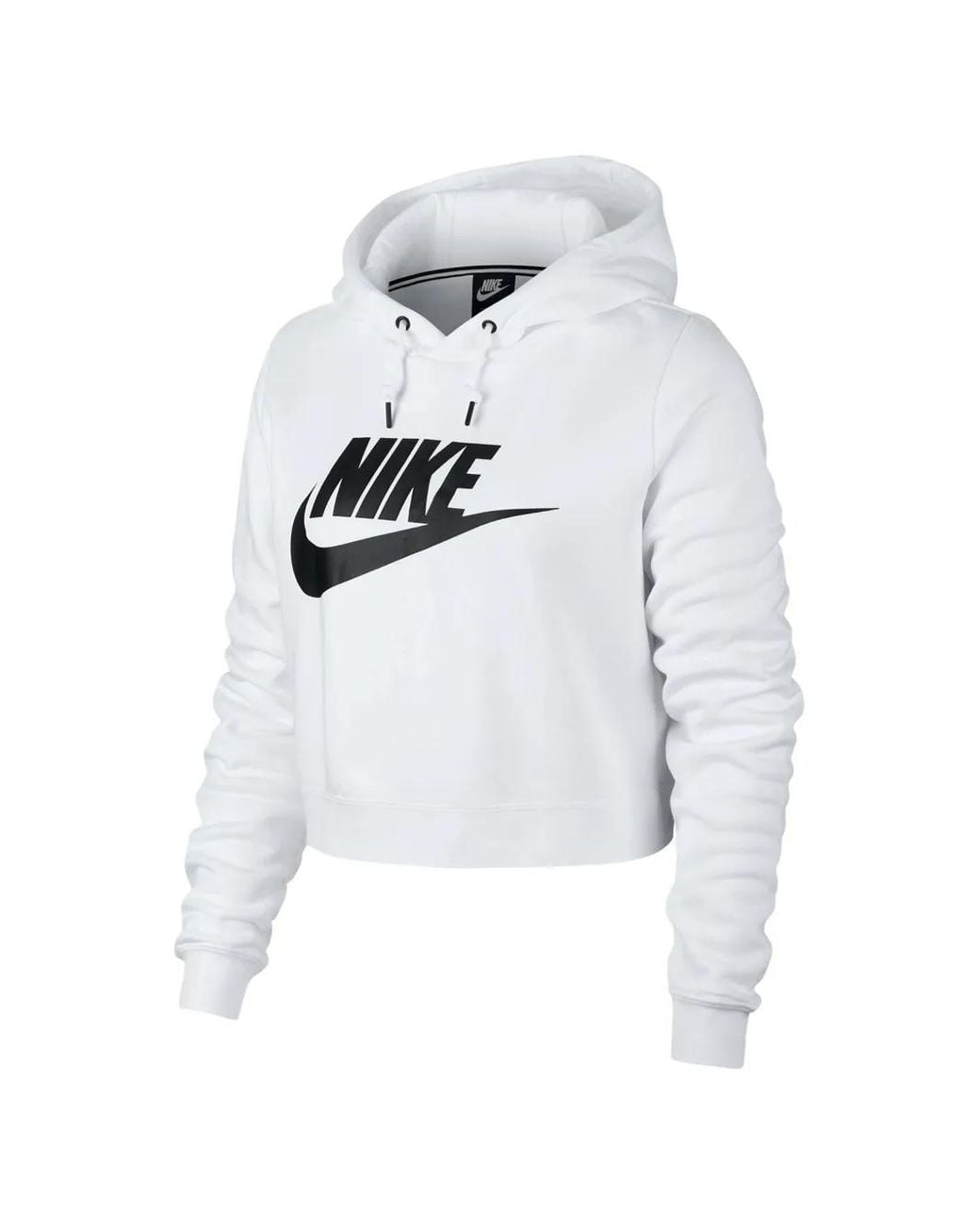 Nike White Cropped Hoodie