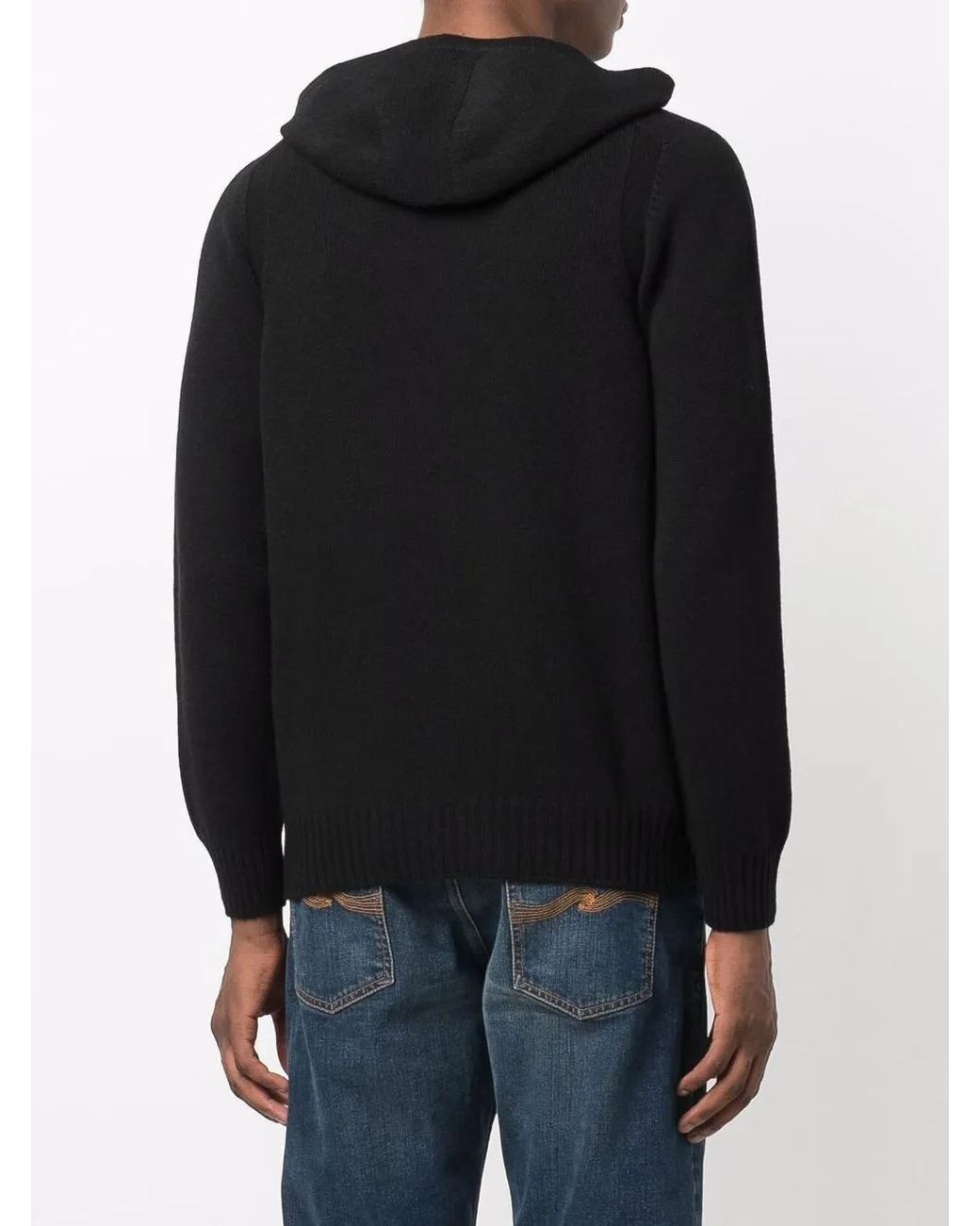 D4.0 Black Wool Hoodie for men