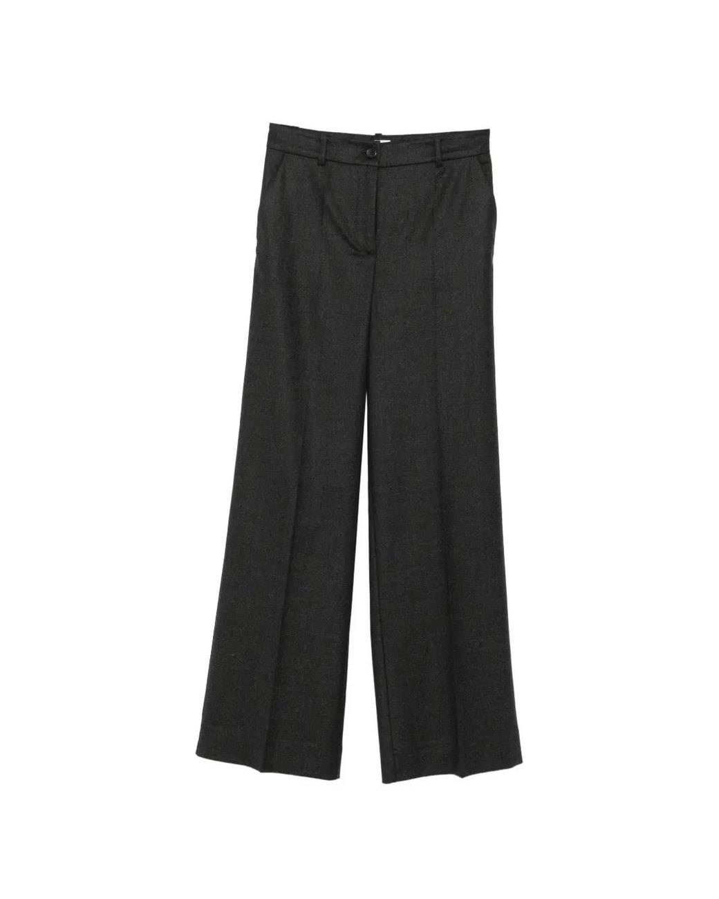 P.A.R.O.S.H. Black Wide-Leg Tailored Trousers