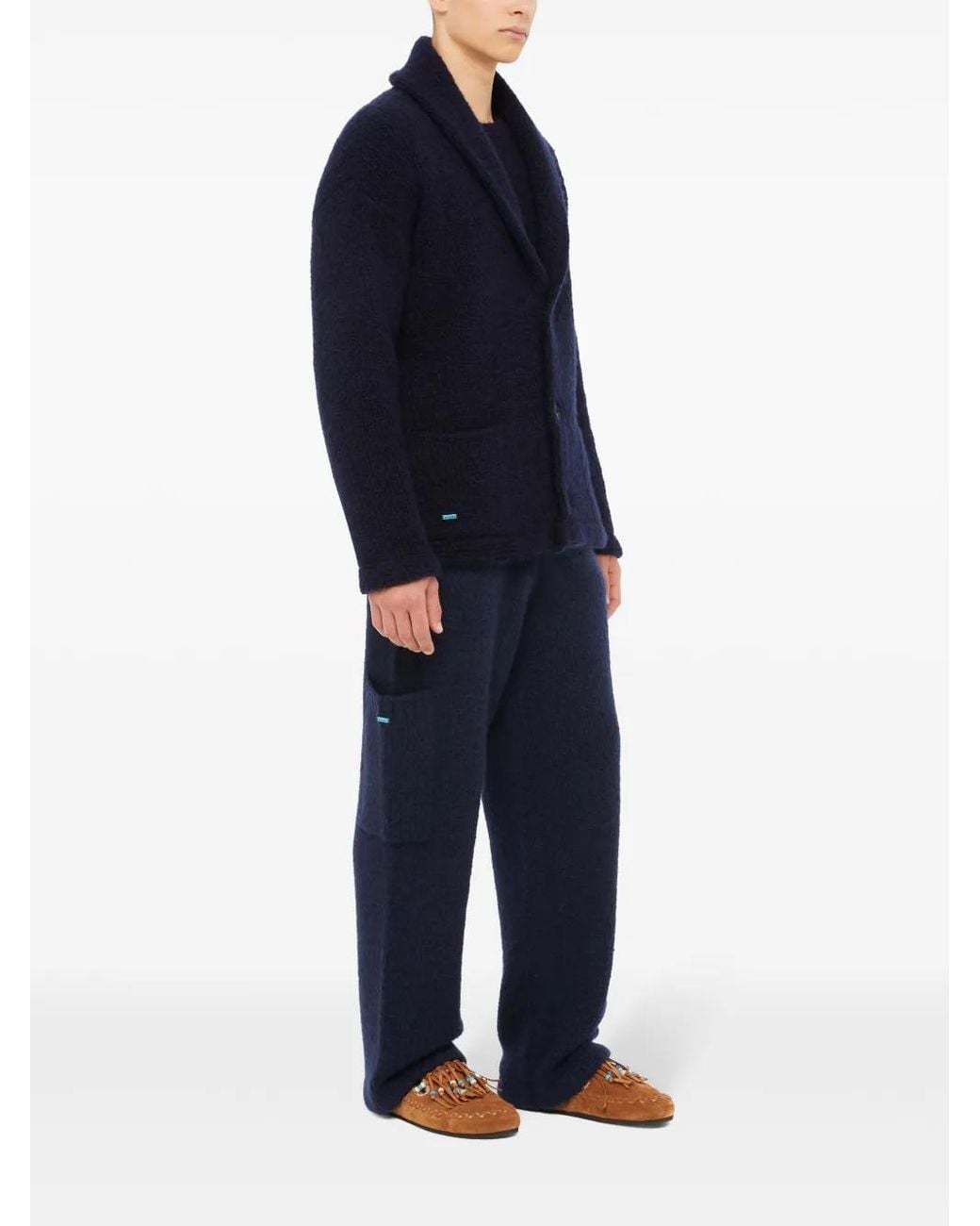 Alanui Blue Finest Ribbed Cardigan for men
