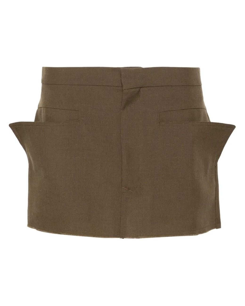 Rick Owens Green Cut-Off Mini Skirt