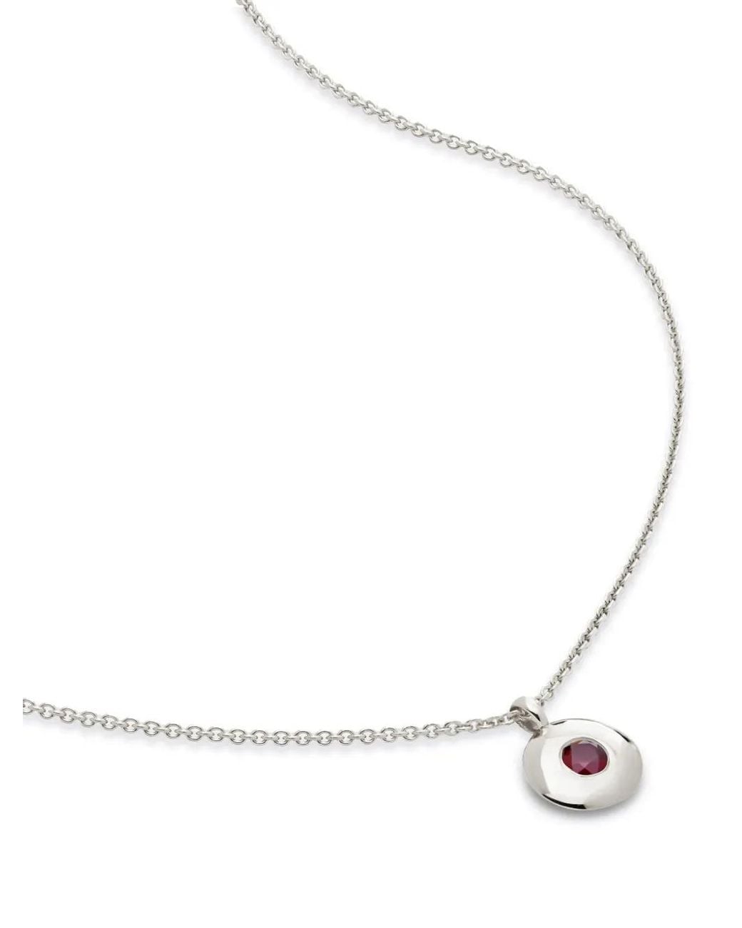 Monica Vinader White January Birthstone Garnet Necklace