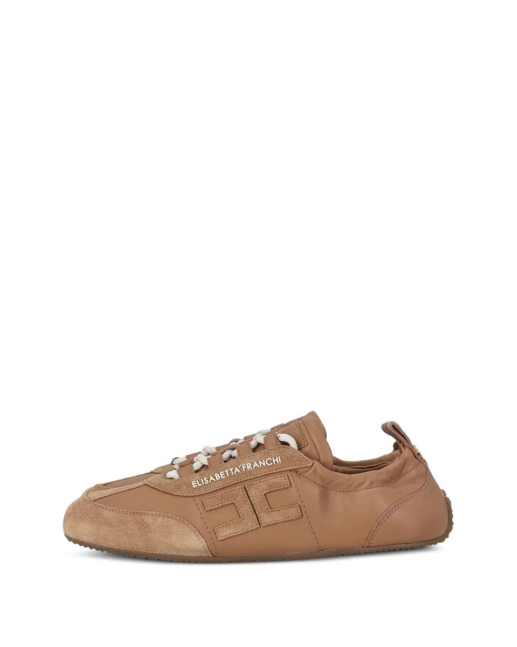 Elisabetta Franchi Brown Suede Panel Sneakers