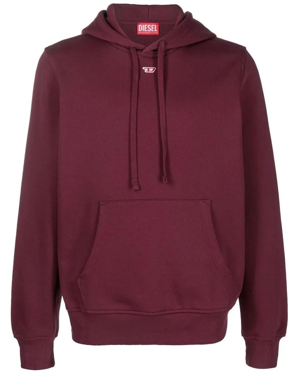 DIESEL Red S-Ginn-Hood-D Logo-Appliqué Hoodie