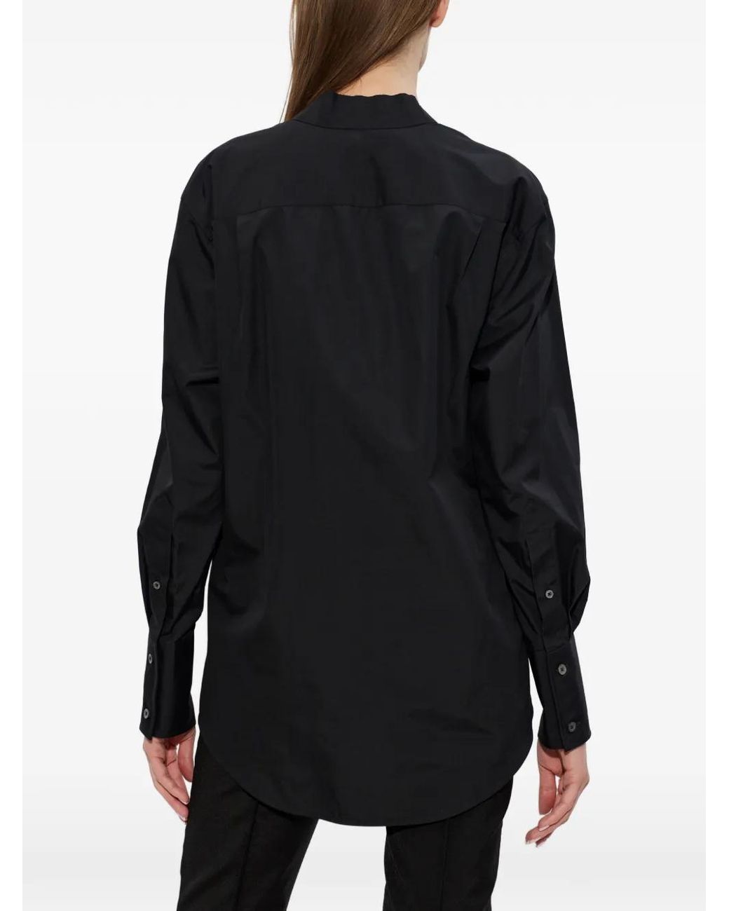 Maison Margiela Black V-Neck Cotton Shirt