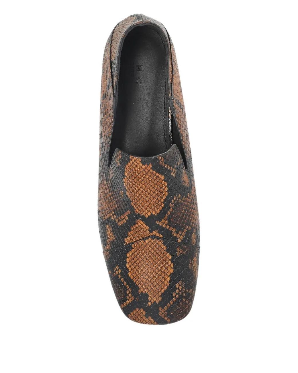 IRO Brown Snakes-Print Loafers