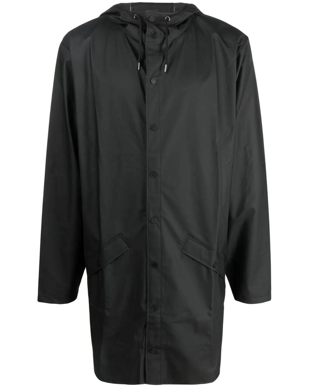 Rains Gray Drawstring Hood Raincoat