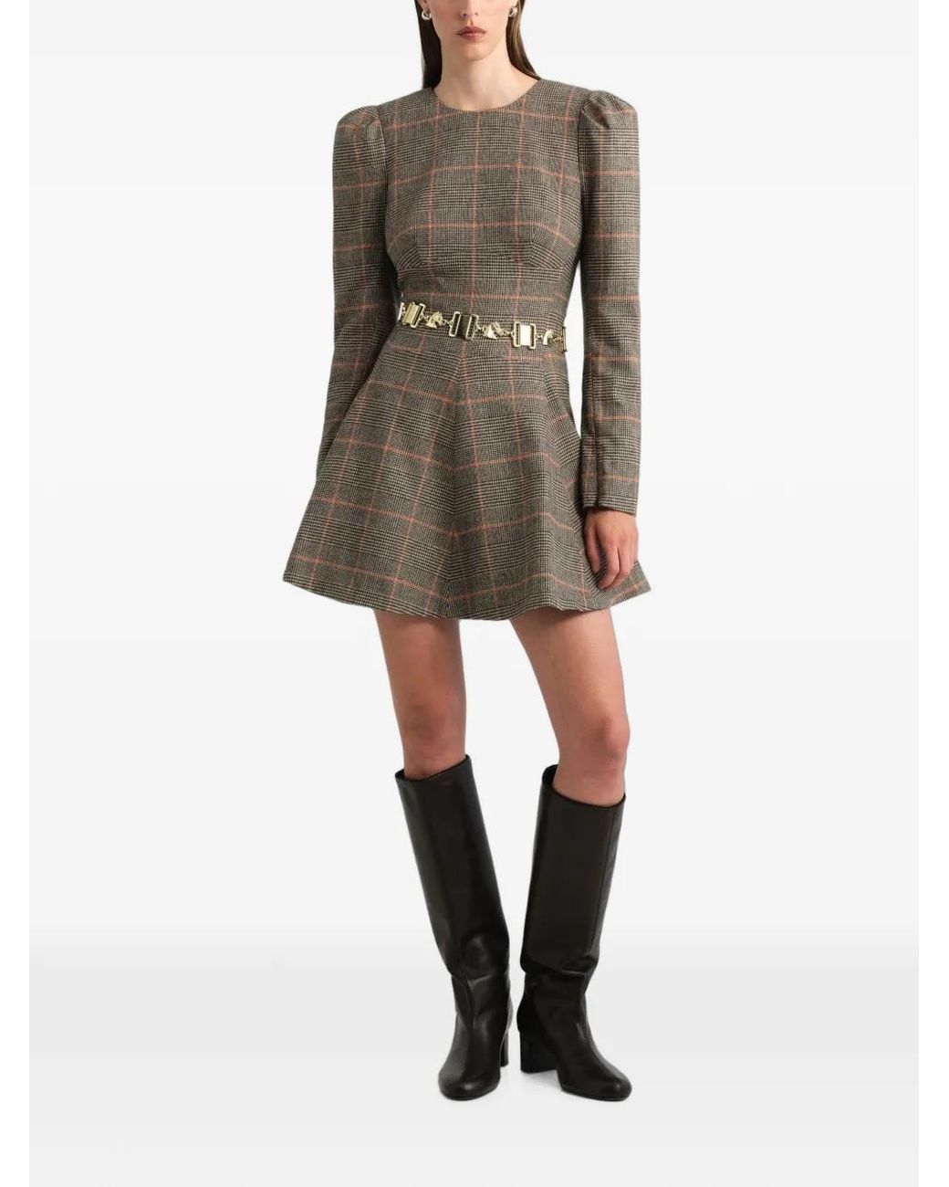 Cara Cara Natural Rizzo Plaid Mini Dress
