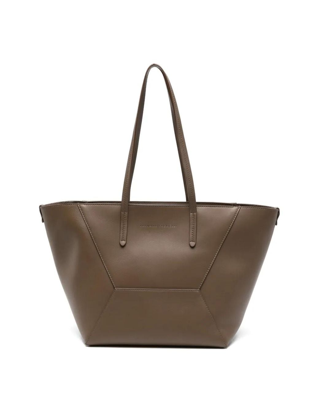Borsa Tote Con Inserti di Brunello Cucinelli in Brown