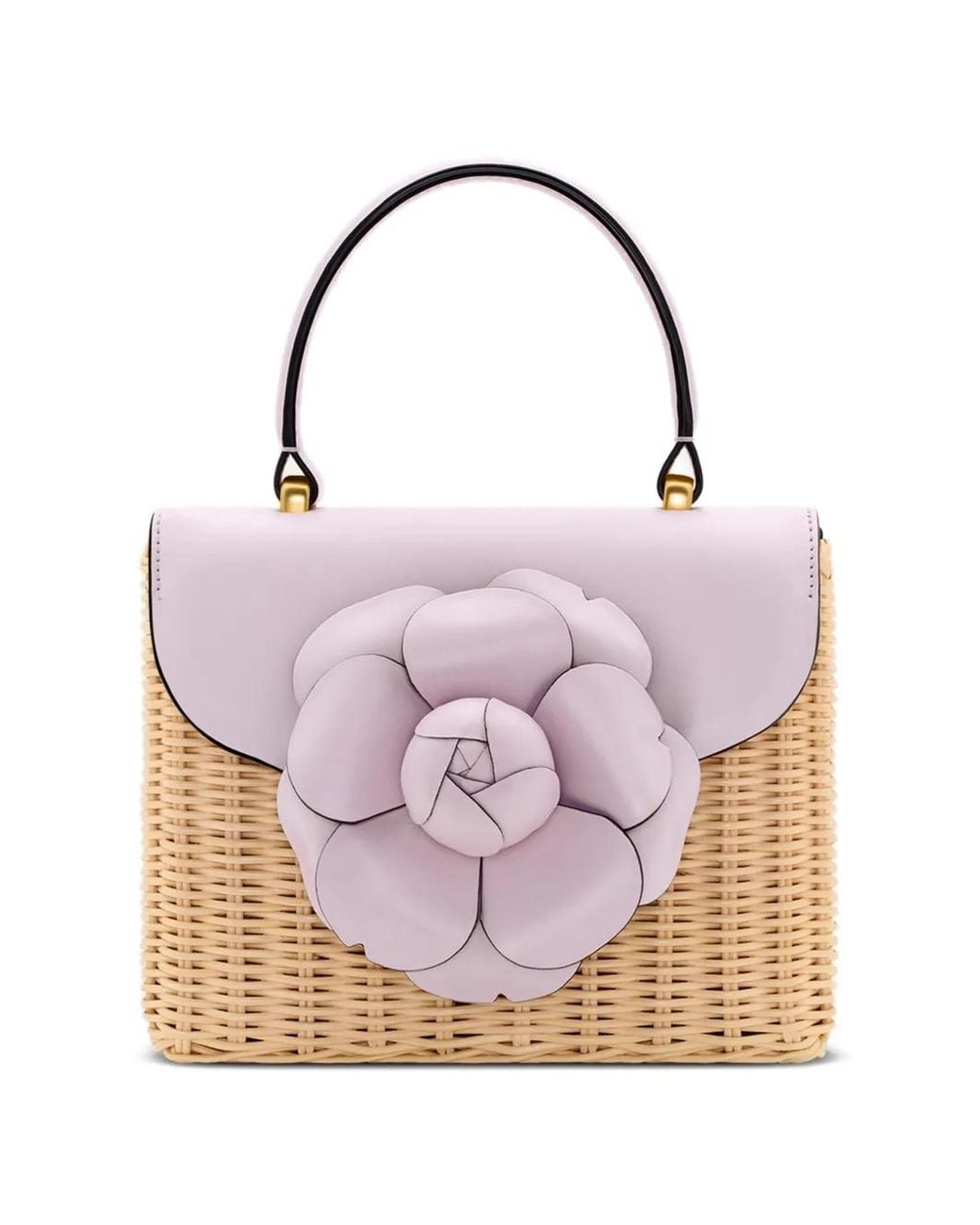 Oscar de la Renta Pink Mini Tro Flower-Appliqué Tote Bag