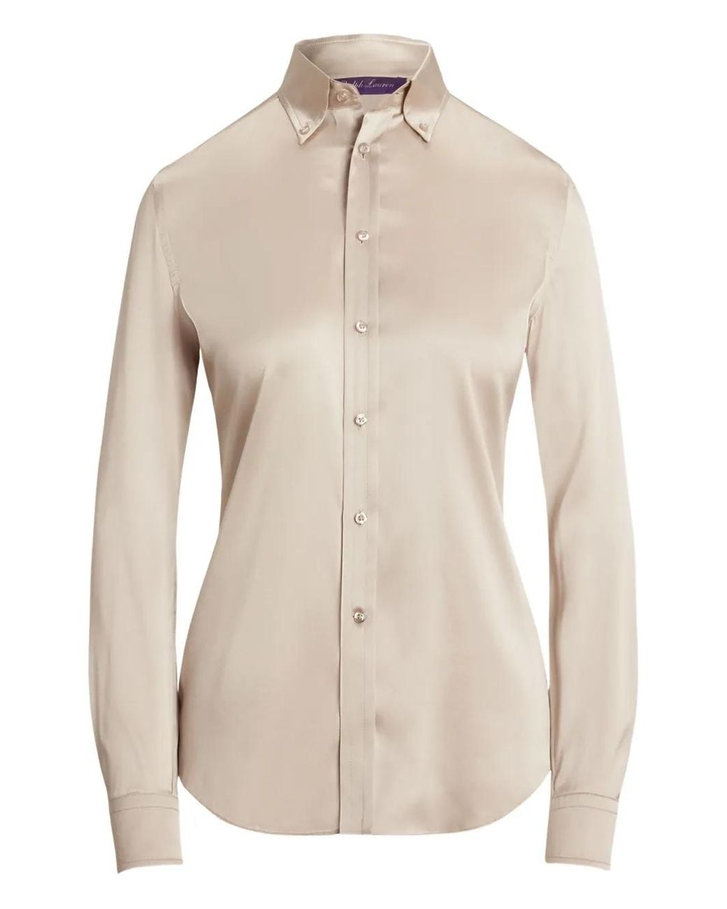 Ralph Lauren Natural Satin Button-Up Shirt