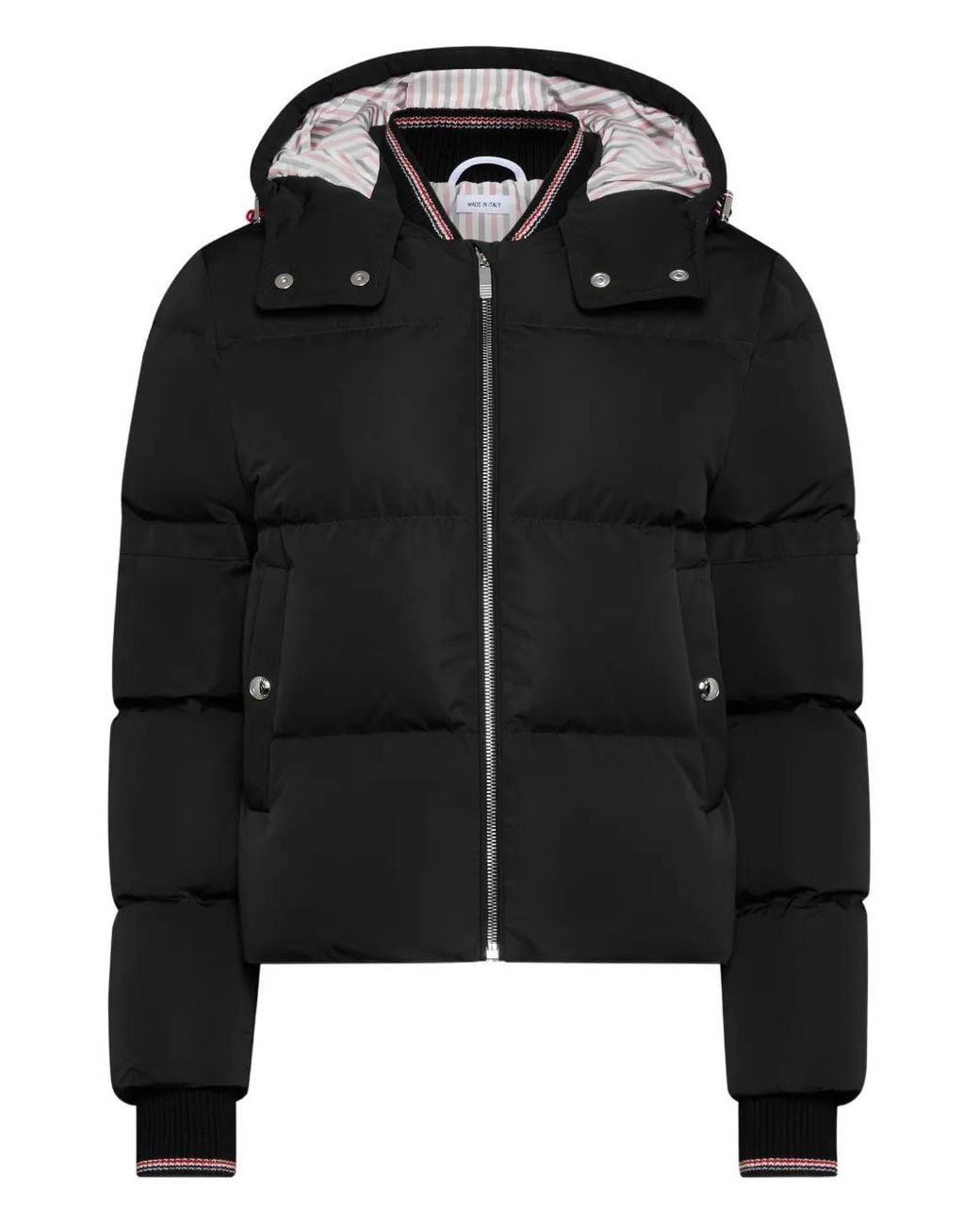 Thom Browne Black Down Filled Cropped Parka With Armbands