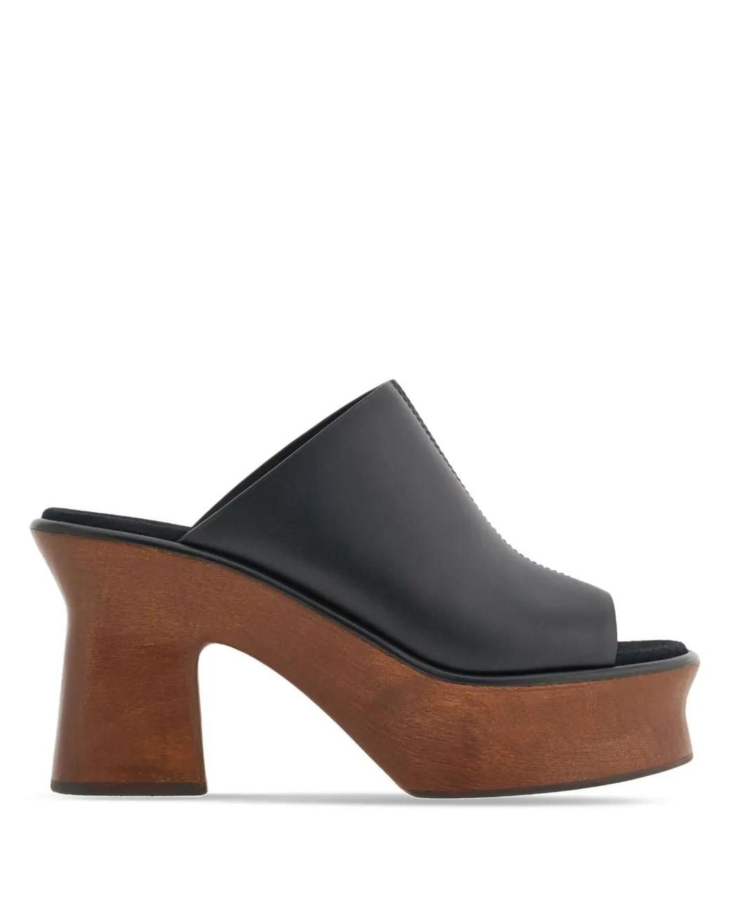 Ferragamo Brown 85Mm Leather Wedge Sandals