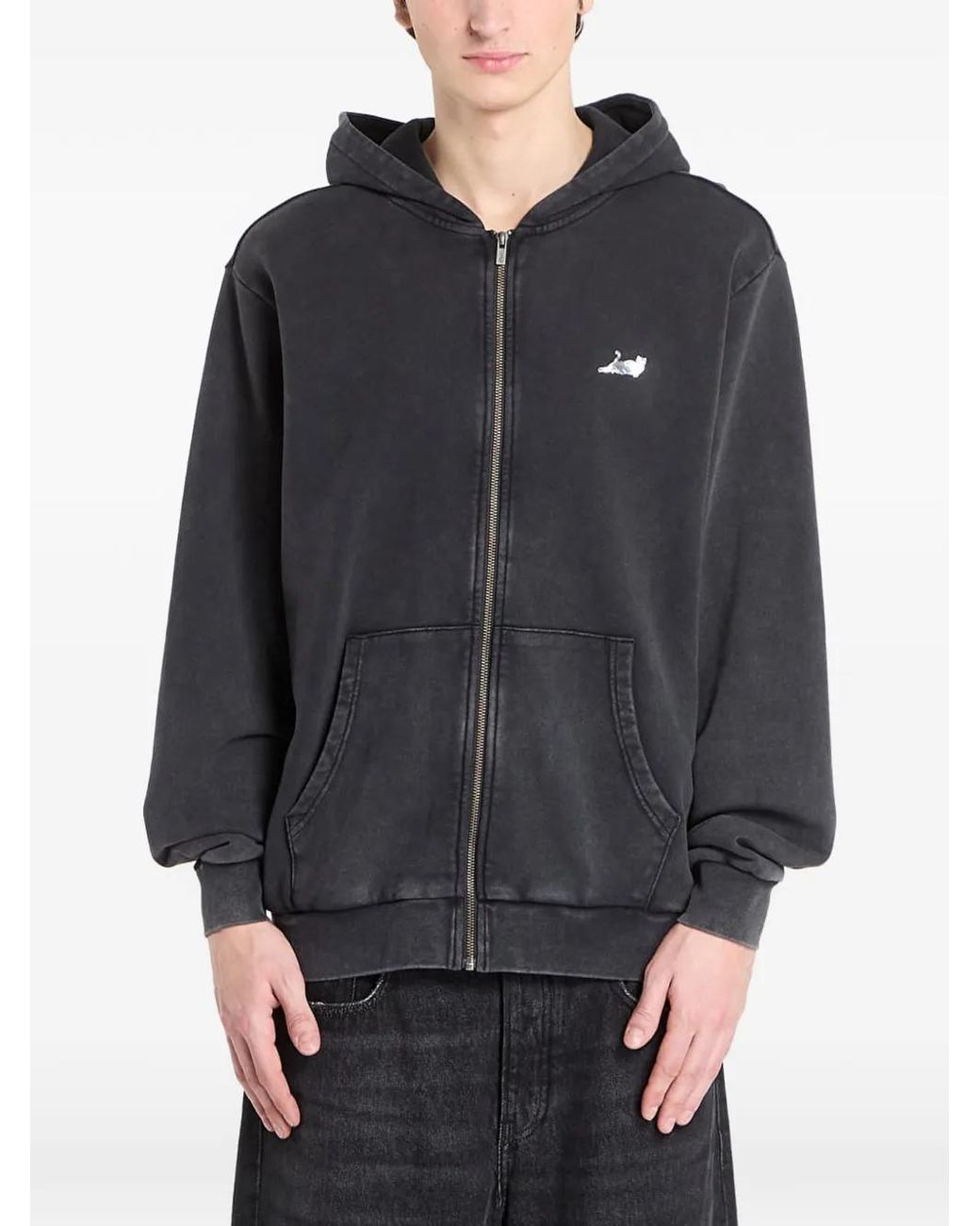 RIPNDIP Gray Castanza Zip-Up Hoodie for men