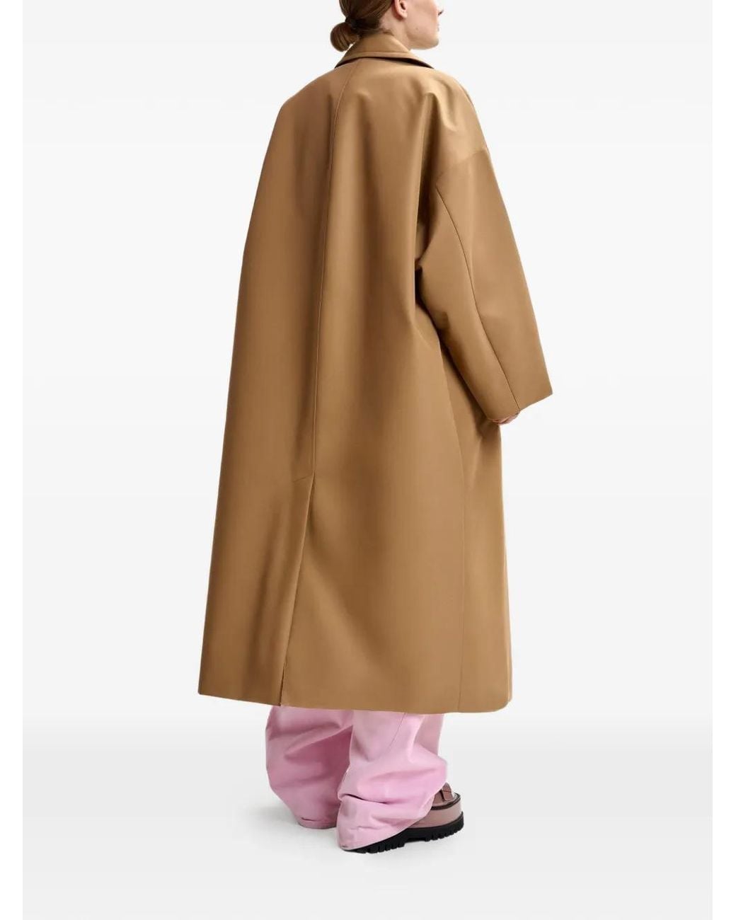 Essentiel Antwerp Natural Logo-Patch Double-Breasted Coat