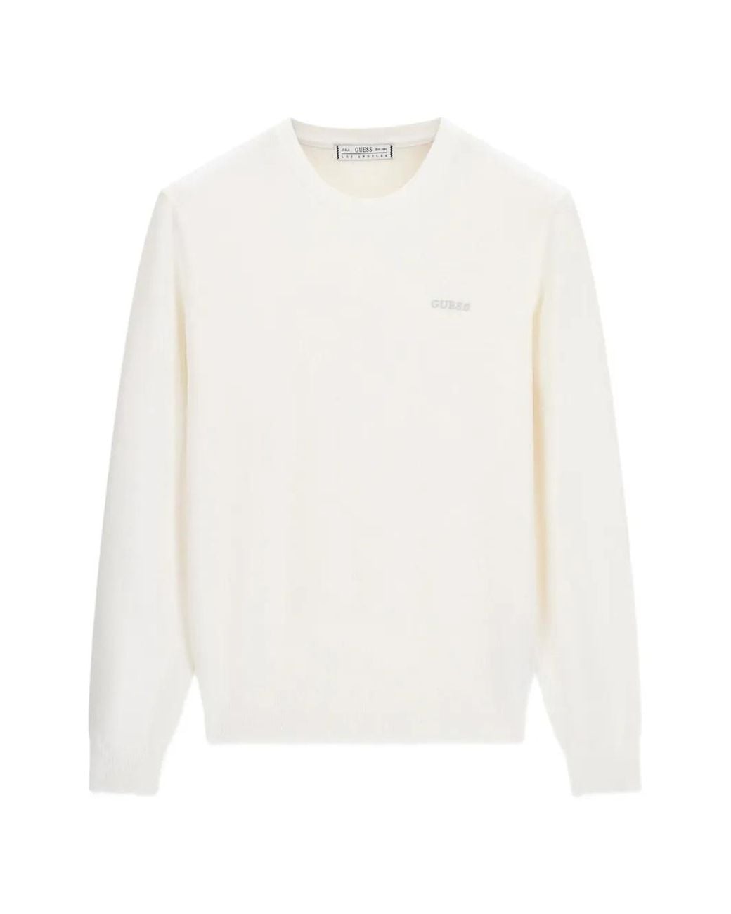 Guess White Lyocell Blend Sweater for men