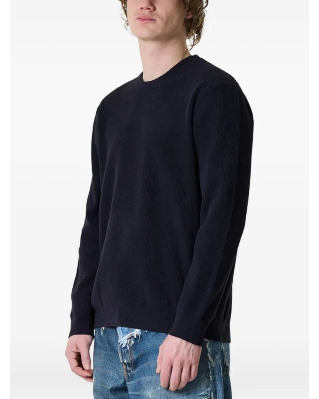 NN07 Blue Danny Ribbed-Knit Sweater for men