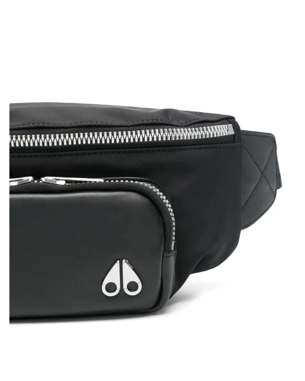 Moose Knuckles Black Logo Belt Bag for men