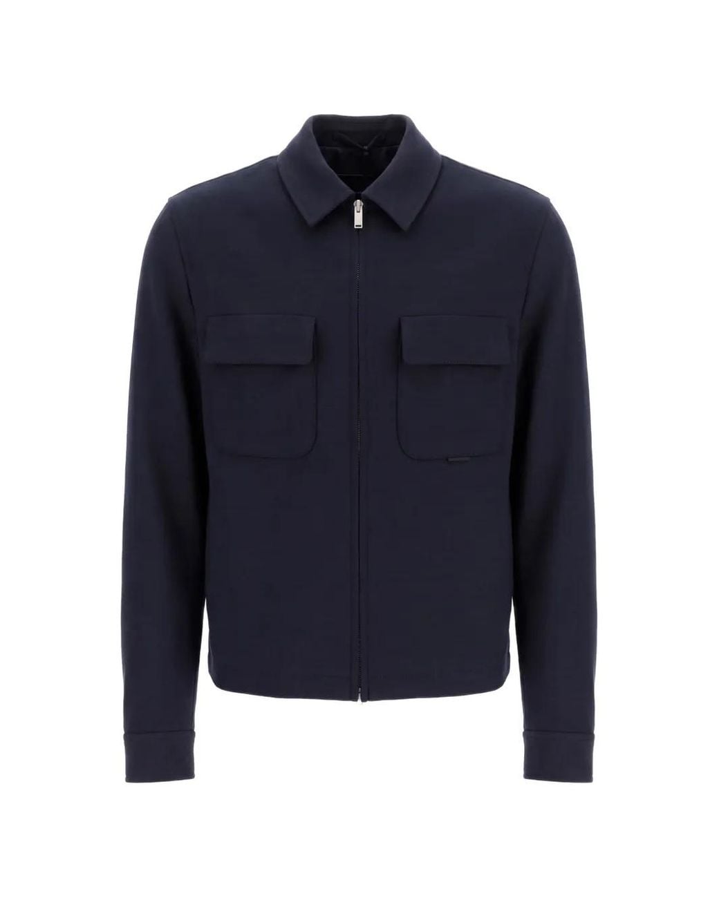 Lardini Blue Zip-Up Flap-Pocket Jacket for men