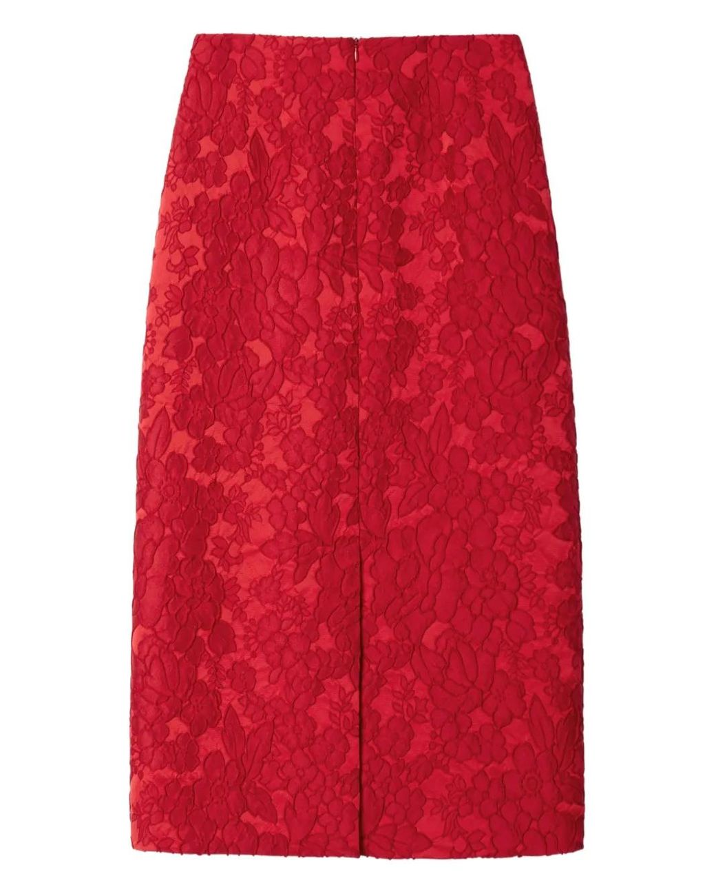 LaDoubleJ Red Floral-Pattern Skirt