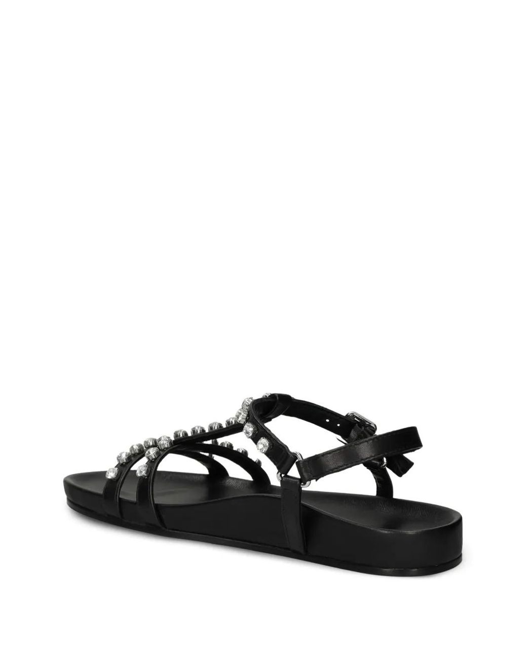 Kennel & Schmenger Black Crystal-Embellished Leather Sandals