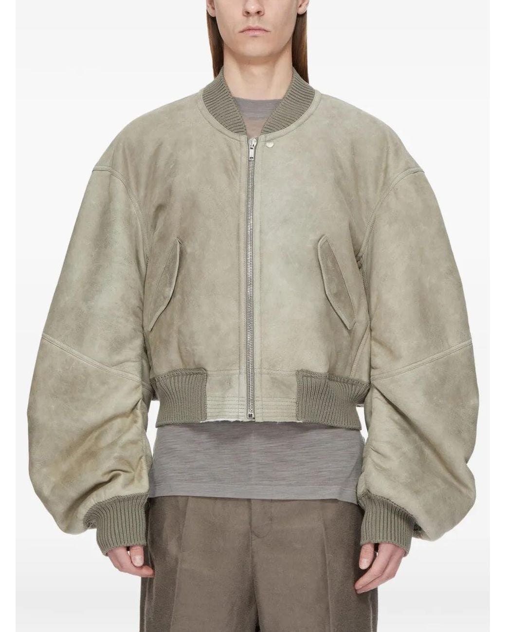 Rick Owens Gray Secchia Flight Jacket for men
