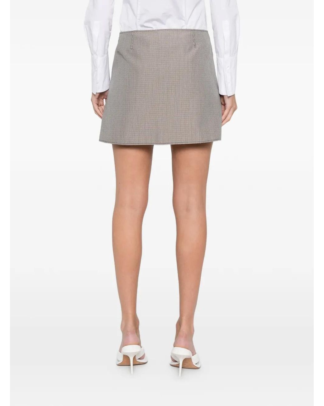 Courreges Gray Courregès Buttoned Plaid Skirt