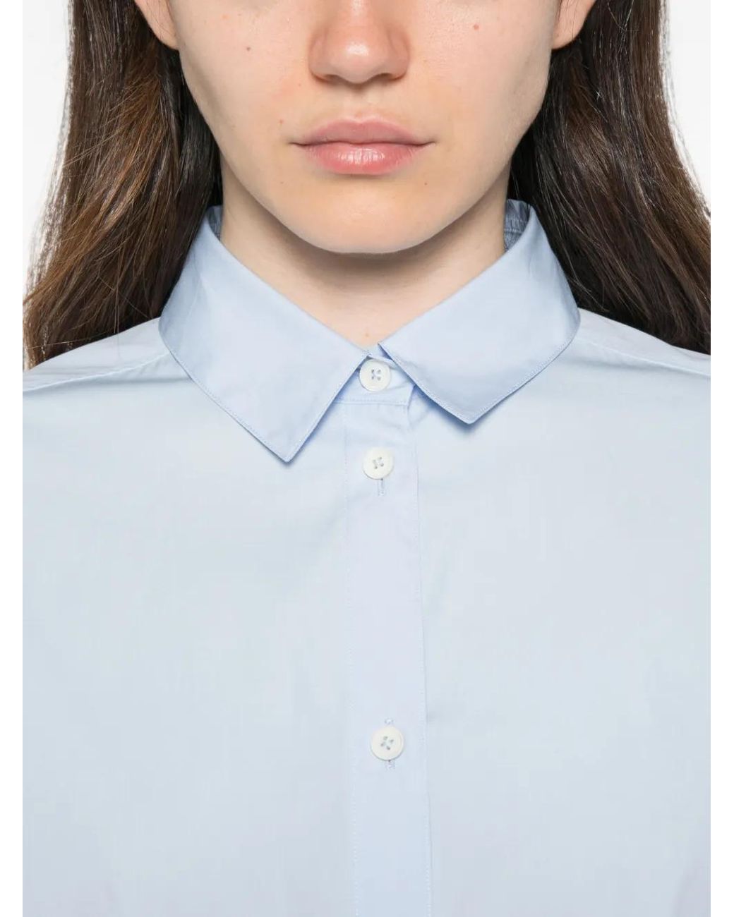 Jil Sander Blue Lightweight Cotton Poplin Shirt