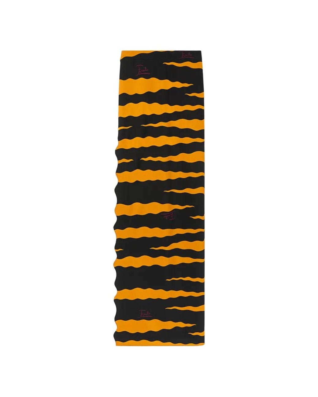 Emilio Pucci Orange Fiamme-Print Jersey Skirt