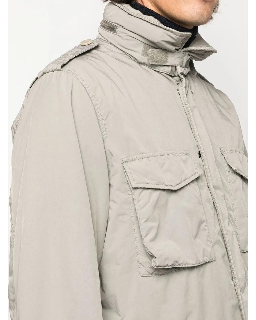 Aspesi Gray Newcamp Military Jacket for men