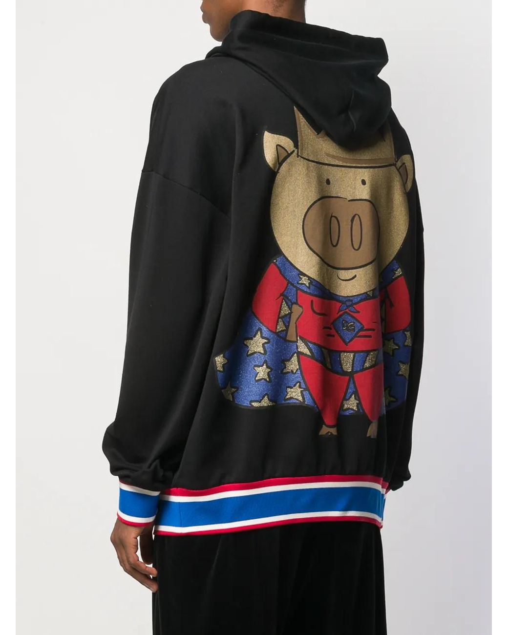 Dolce & Gabbana Black Golden Pig Hoodie for men