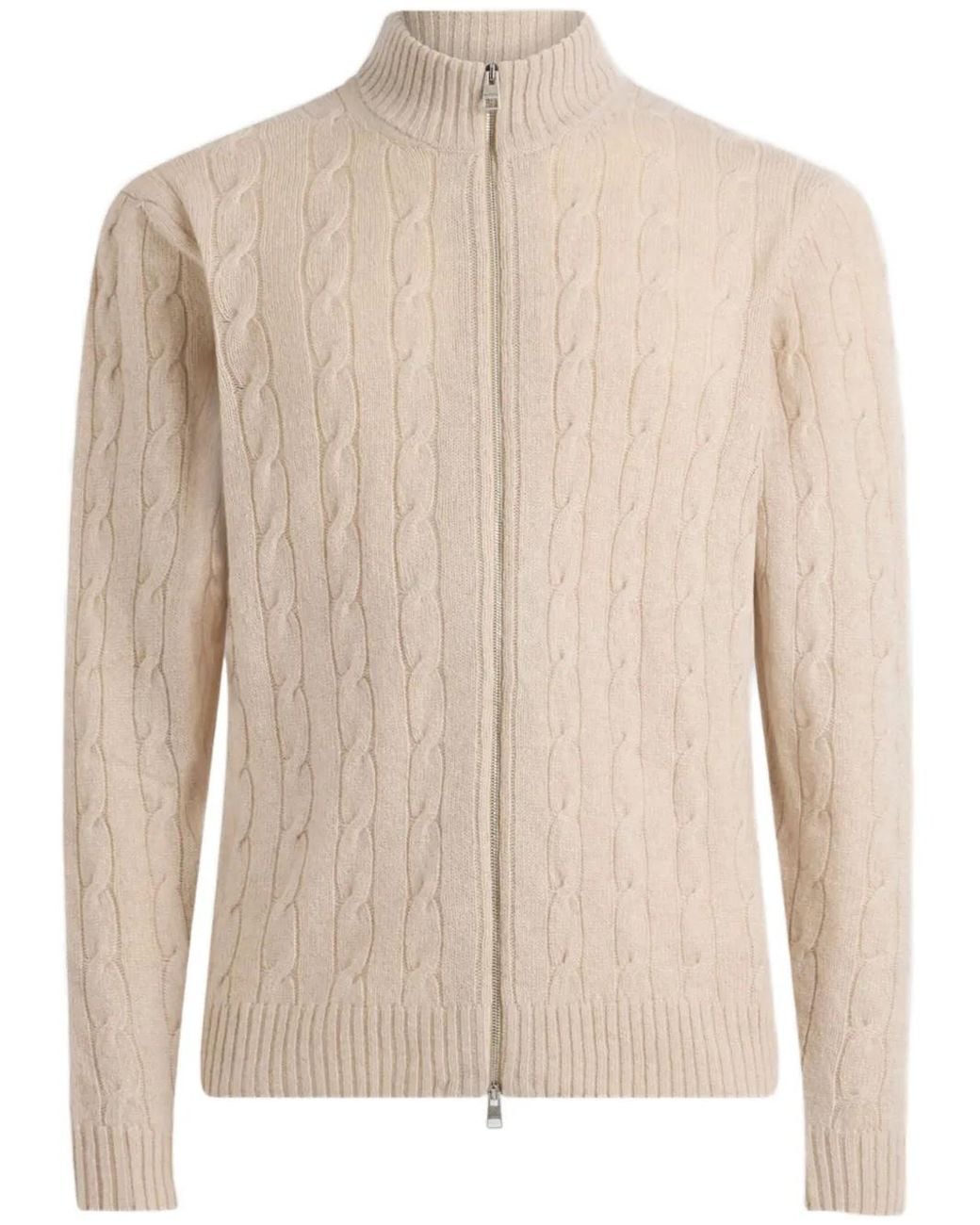 Etro Natural Plain-Coloured Cashmere Cardigan for men