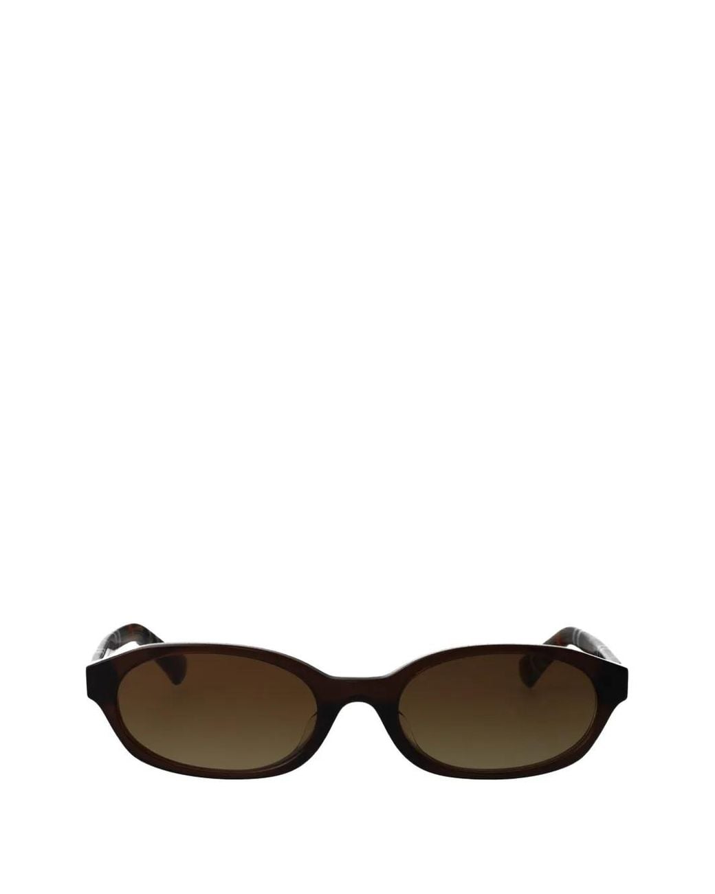 Burberry Brown Check-Pattern Oval-Frame Sunglasses
