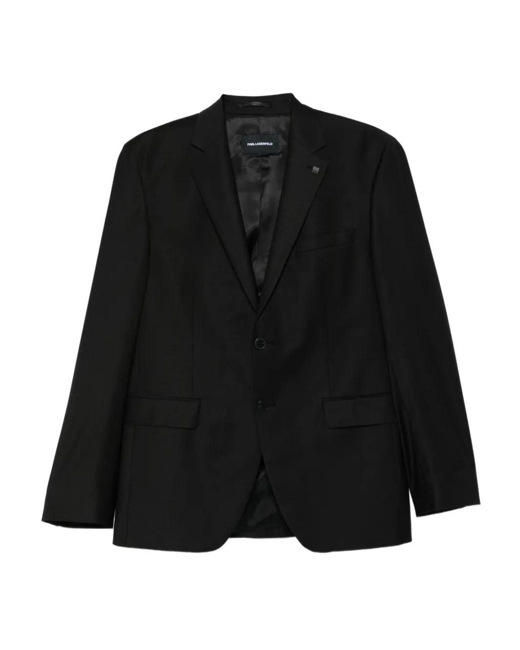 Karl Lagerfeld Black Clever Wool Blazer for men