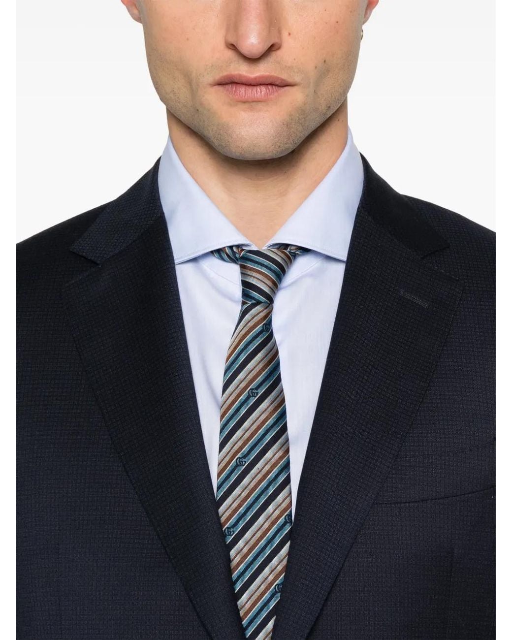 Canali Blue Patterned-Jacquard Suit for men