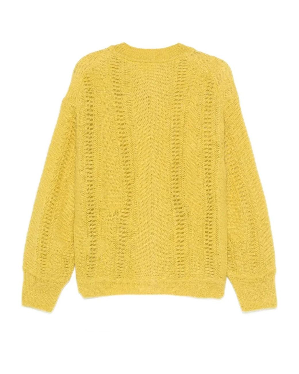 Closed Yellow Cardigan Clothing