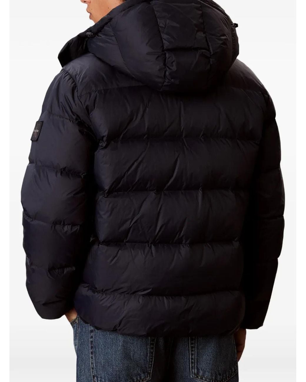 Calvin Klein Blue Hooded Padded Jacket for men